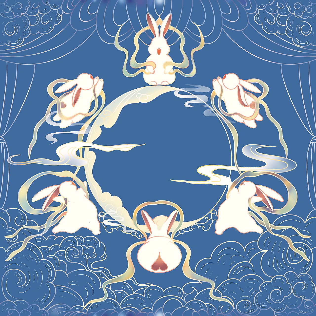 插画｜嫦娥小兔欢庆奔月宴