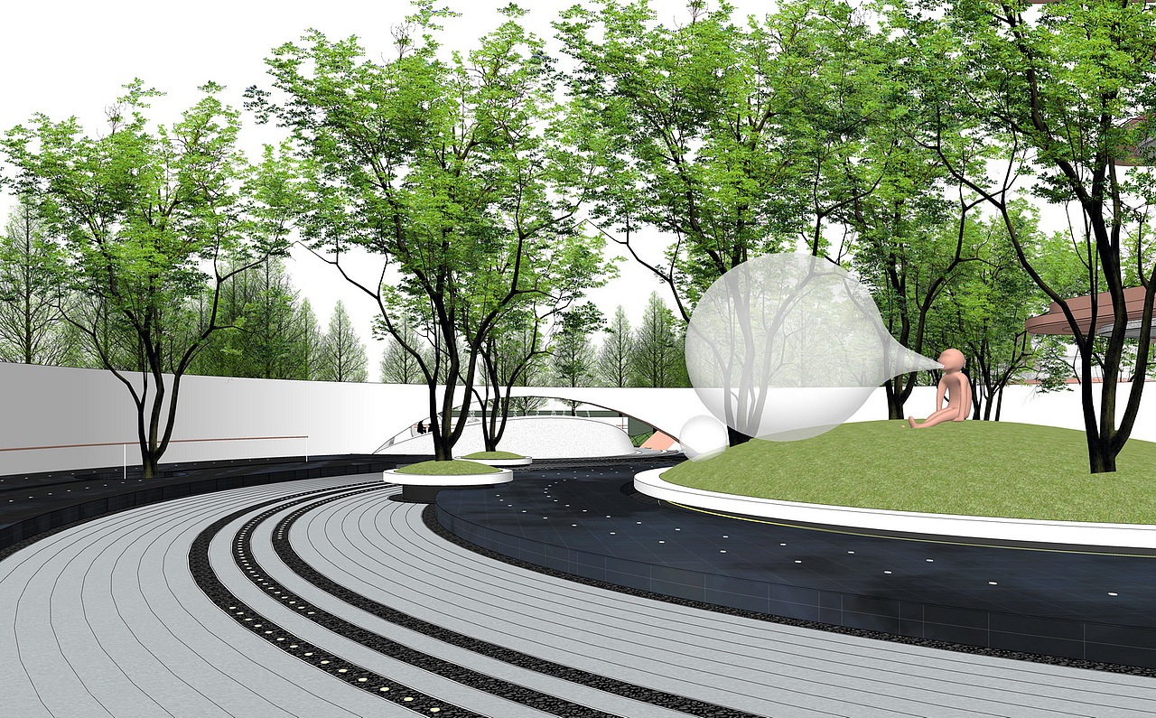 保利阅云台示范区景观SU模型下载