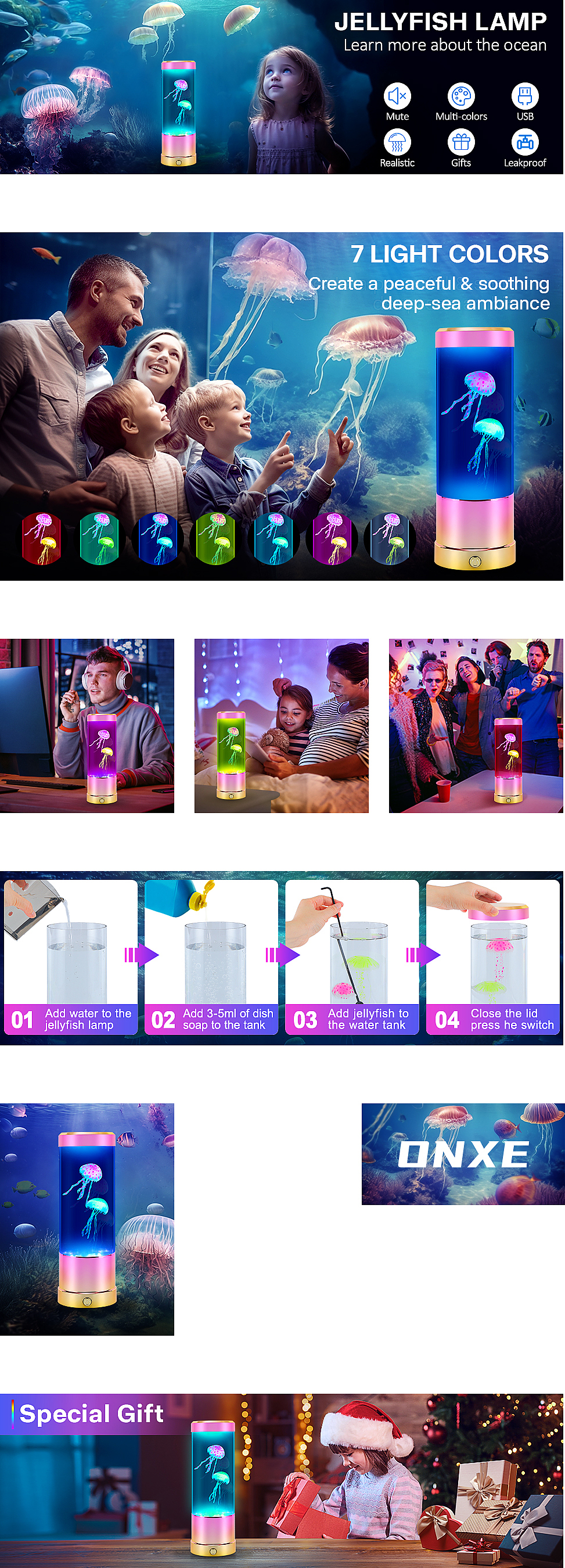 亚马逊主图,主图排版,详情页设计,灯具,氛围灯