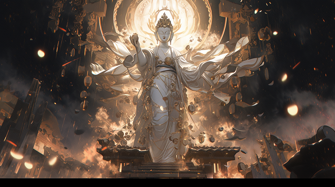 观音与众生相（AI绘画）（图ZMzM2OTQ5MzI0） - AI作品 - 站酷设计师青梅君418原创素材 - 站酷ZCOOL