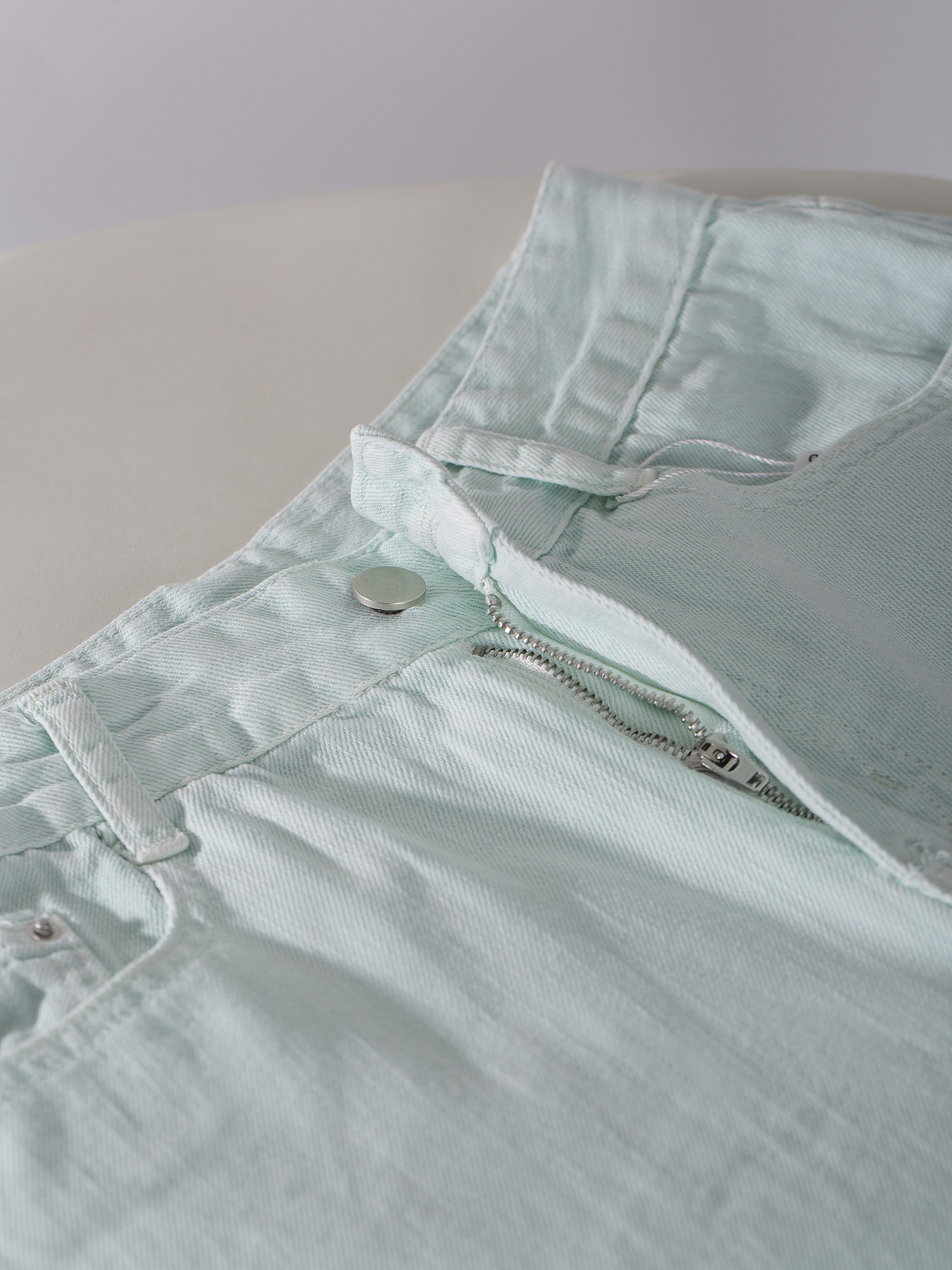 有间|纯棉高腰直筒阔腿彩色牛仔裤