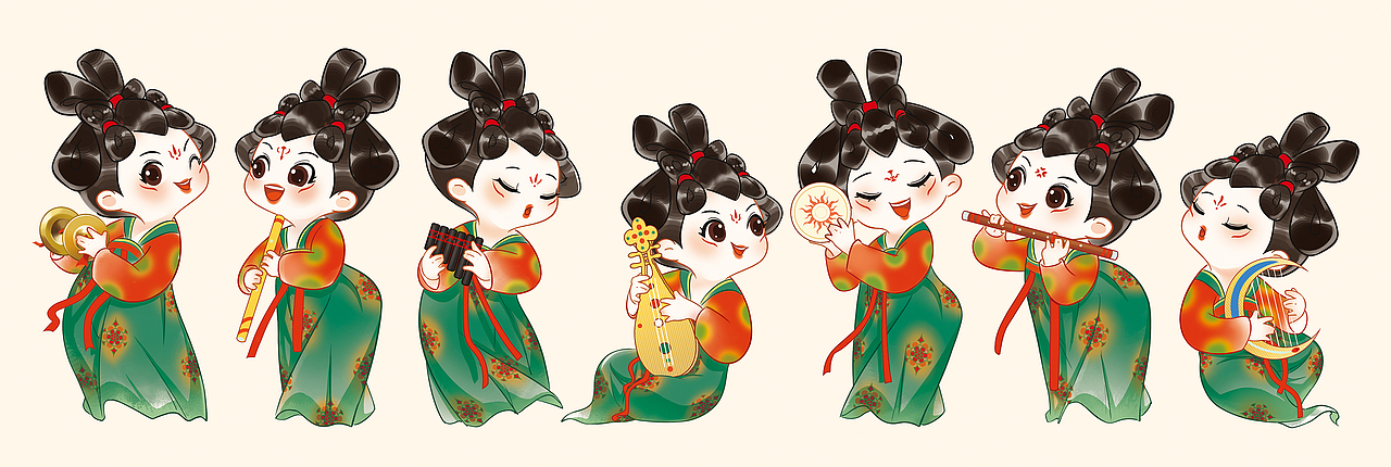 唐宫夜宴x茶妈妈（图ZMzM1MTE4NTQ0） - 商业插画 - 站酷设计师墨一一mo11原创素材 - 站酷ZCOOL