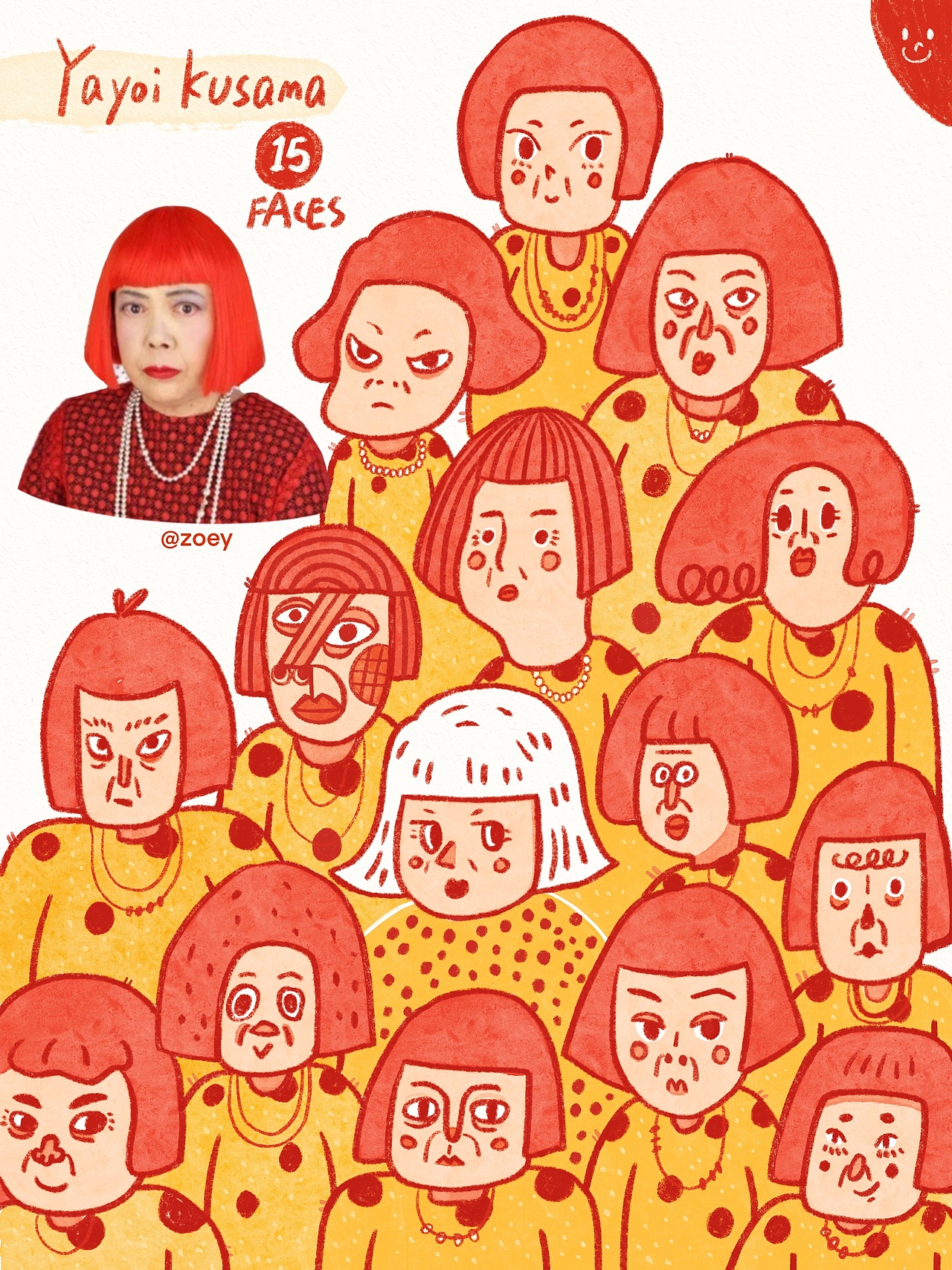 草间弥生15faces（图ZMzI2MjYxNjky） - 创作习作 - 站酷设计师青釉zoey原创素材 - 站酷ZCOOL