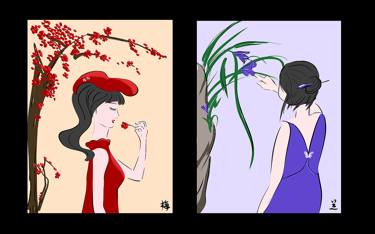 头像系列 插画人物，手机壳插画，原创设计（图ZMzQ5NTYzMjA4） - 商业插画 - 站酷设计师匀芸zora原创素材 - 站酷ZCOOL