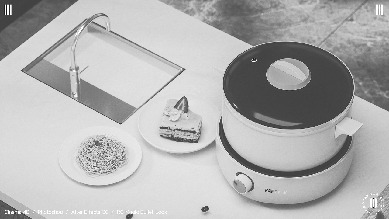 C4D室内渲染 I 厨房家