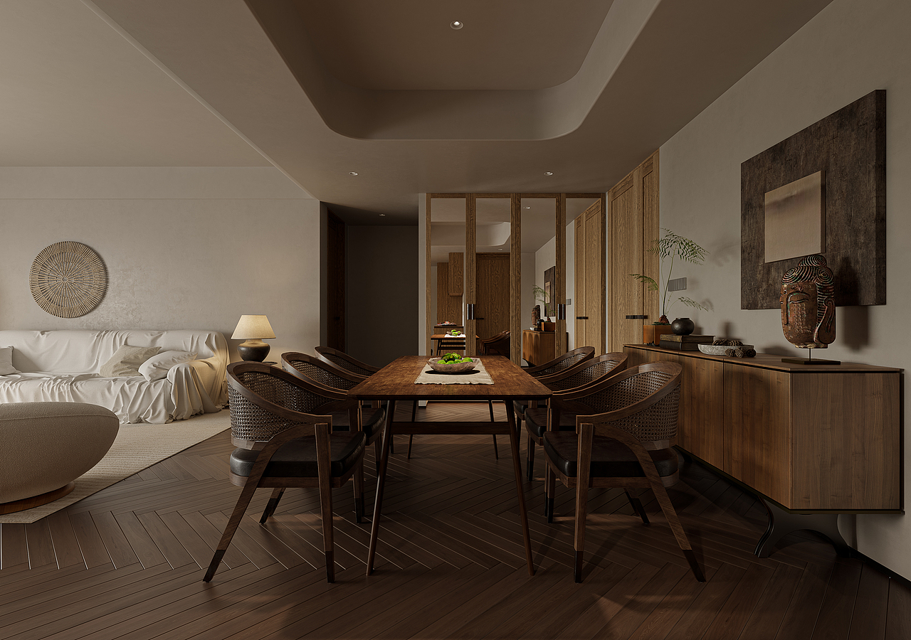 150m²平层侘寂风，简约复古