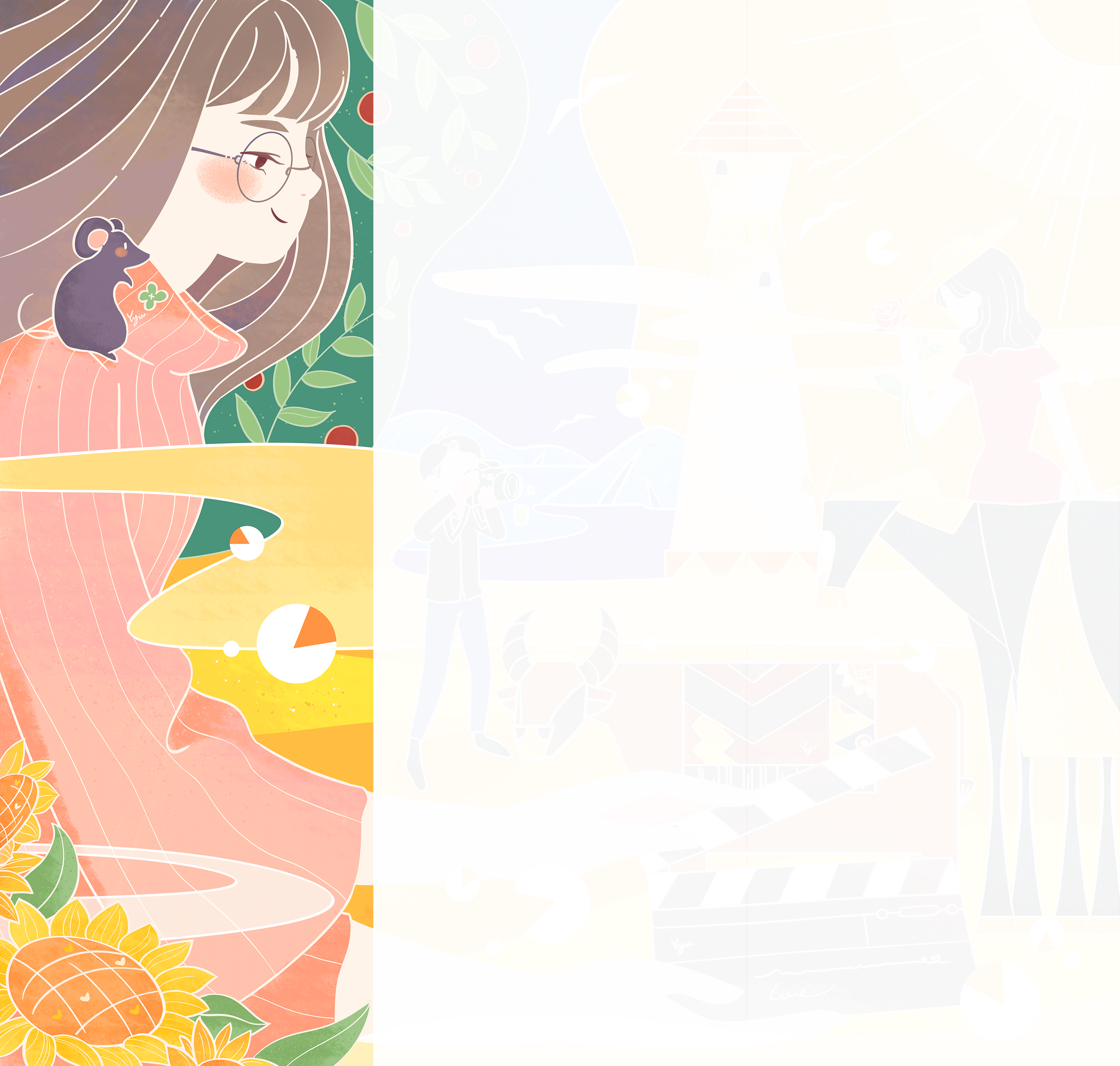 《以家为家》一份送给家人的礼物【原创插画围巾设计】（图ZMjk5NDEyMjM2） - 艺术插画 - 站酷设计师油油本油原创素材 - 站酷ZCOOL