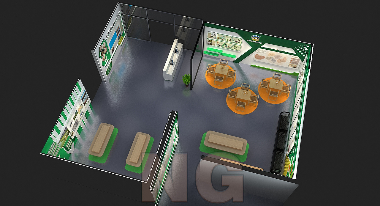 农产品展示展厅设计3D效果图（图ZMzA0MjQ3NTg0） - 场景 - 站酷设计师3D设计师NG男原创素材 - 站酷ZCOOL