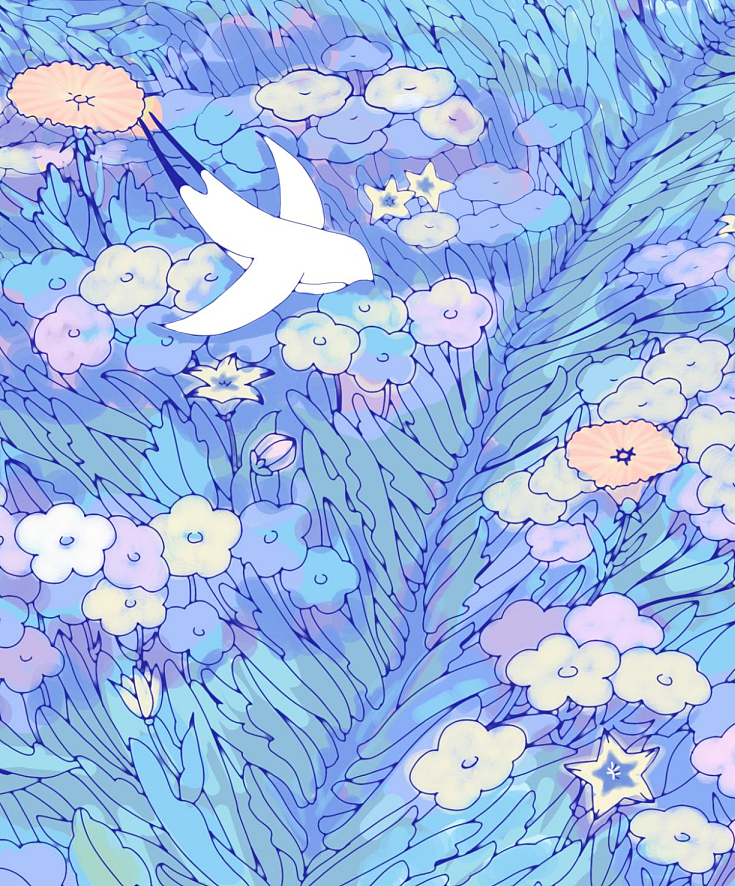 外婆的背是开满花的山坡（图ZMzEzNjE1MDU2） - 艺术插画 - 站酷设计师陈莫mo原创素材 - 站酷ZCOOL