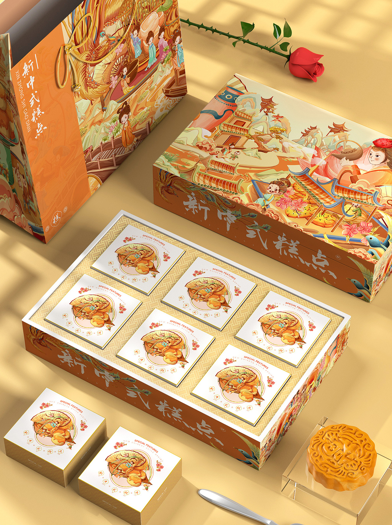 国潮插画 | 新中式糕点长卷