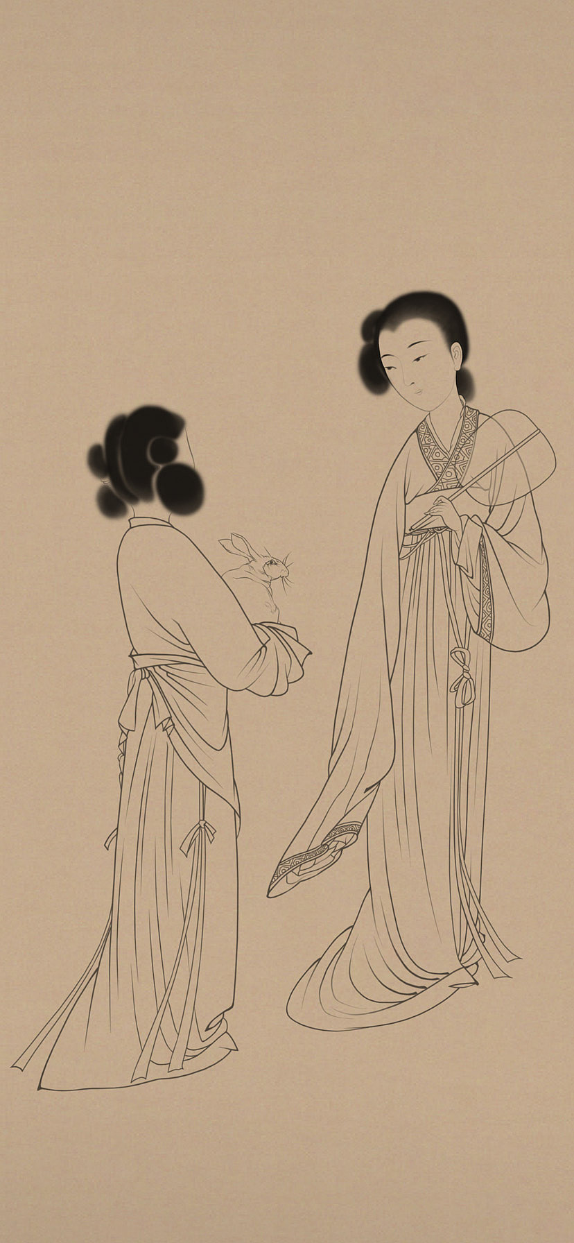 我的工笔画仕女图练习作品