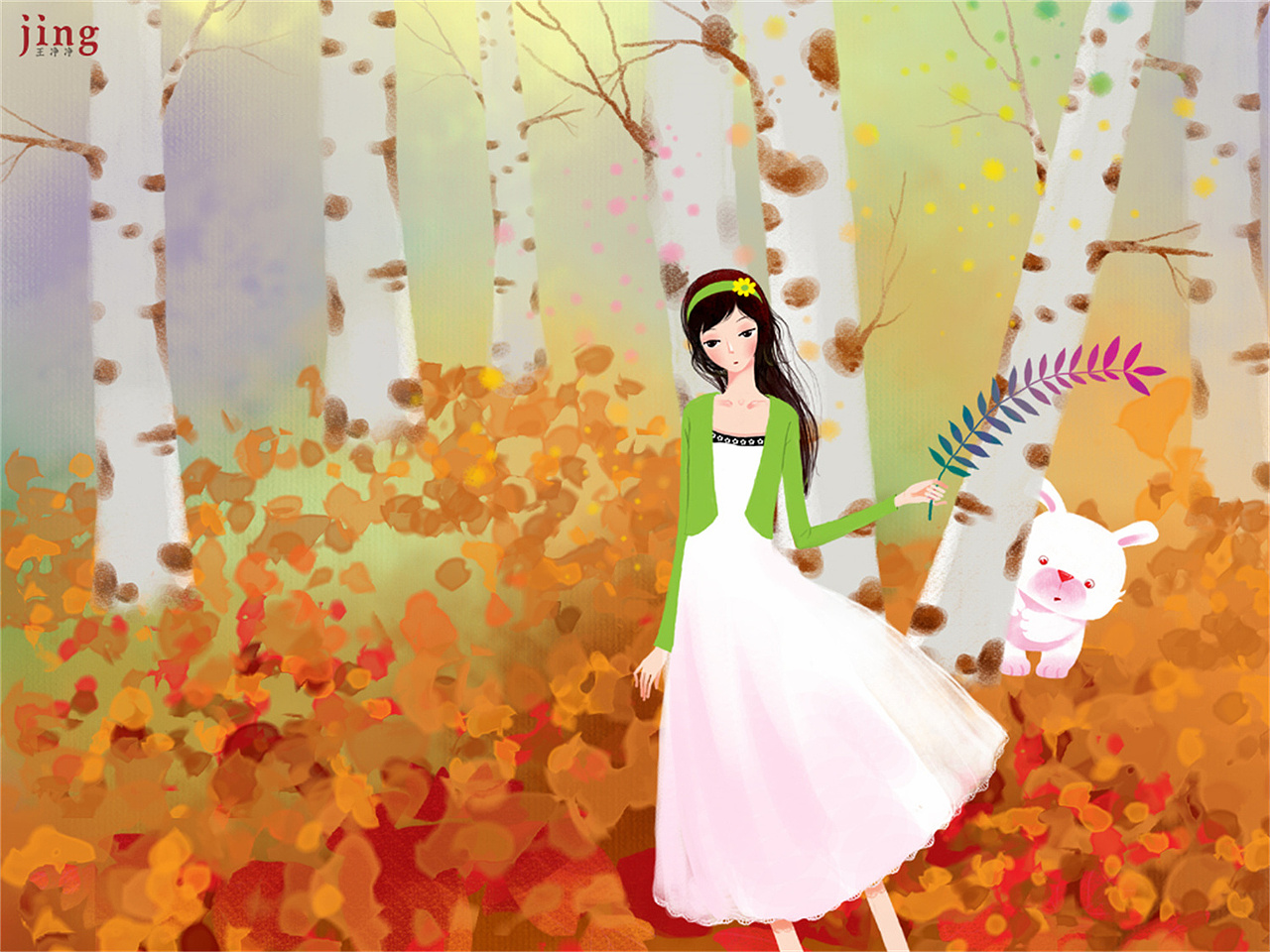 兔年插画合集56幅原创兔子和人物组合插画 #创作加油站