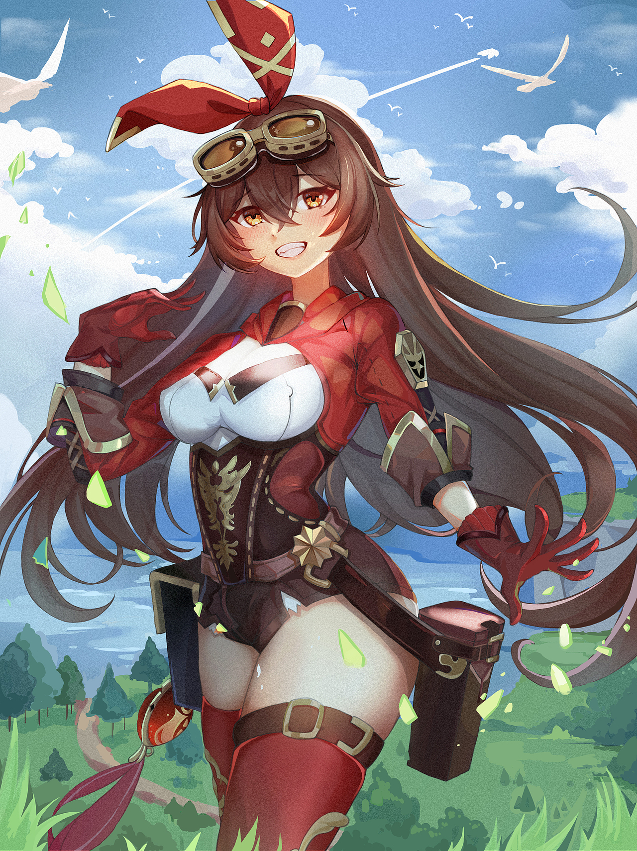 侦察骑士-安柏 - 合并图层（图ZMzI4MTEwNTY0） - 艺术插画 - 站酷设计师小摸想摸原创素材 - 站酷ZCOOL