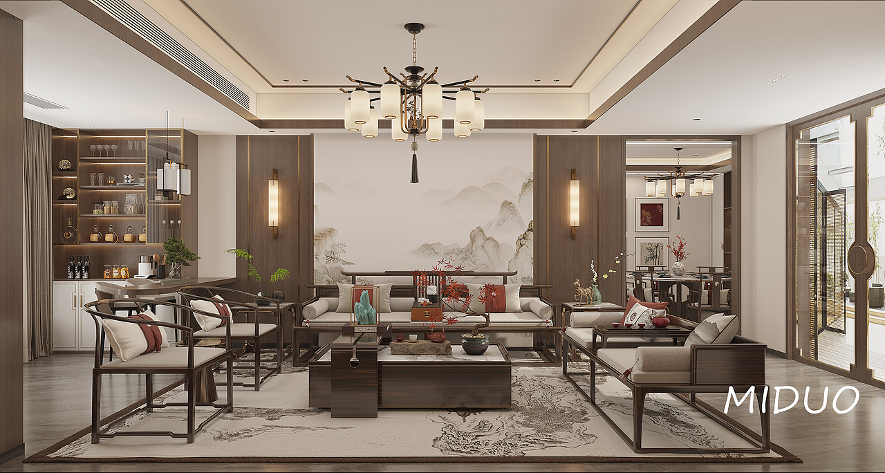 新中式 | 江南水墨与徽派建筑的融合（图ZMzU1MDkwMjgw） - 商业空间设计 - 站酷设计师米米米朵丶原创素材 - 站酷ZCOOL