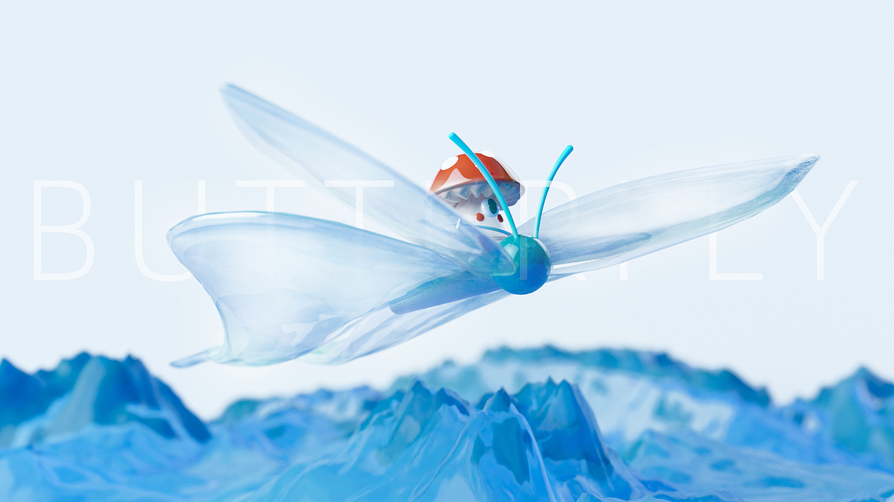 Blender-飞蛾与蘑菇（图ZMzE5NzQ3NjAw） - 其他三维 - 站酷设计师樱知原创素材 - 站酷ZCOOL