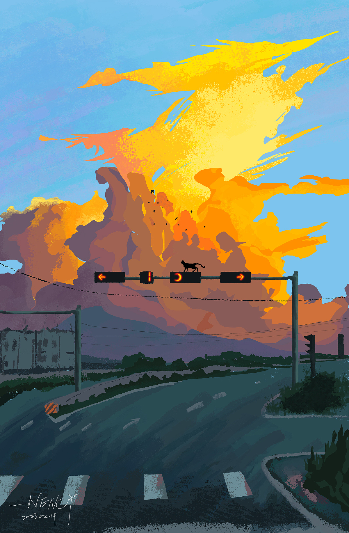公路（图ZMzM4OTYwNTgw） - 艺术插画 - 站酷设计师nency是个小痞子原创素材 - 站酷ZCOOL