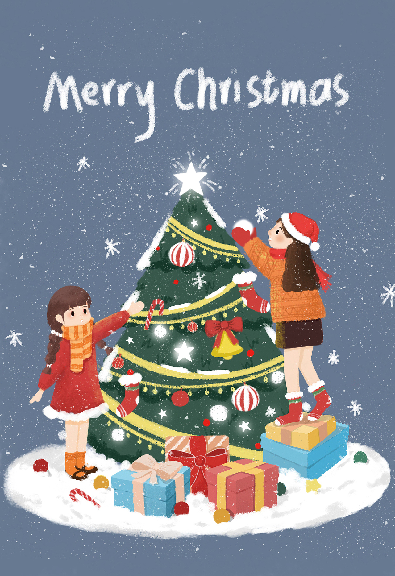 圣诞节插画（图ZMzI2MzQzNDY0） - 绘本 - 站酷设计师hzzzzzy原创素材 - 站酷ZCOOL