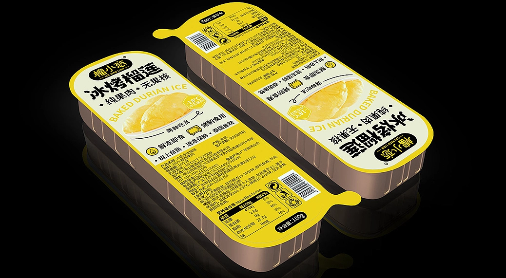 纯果肉 冰烤榴莲包装设计