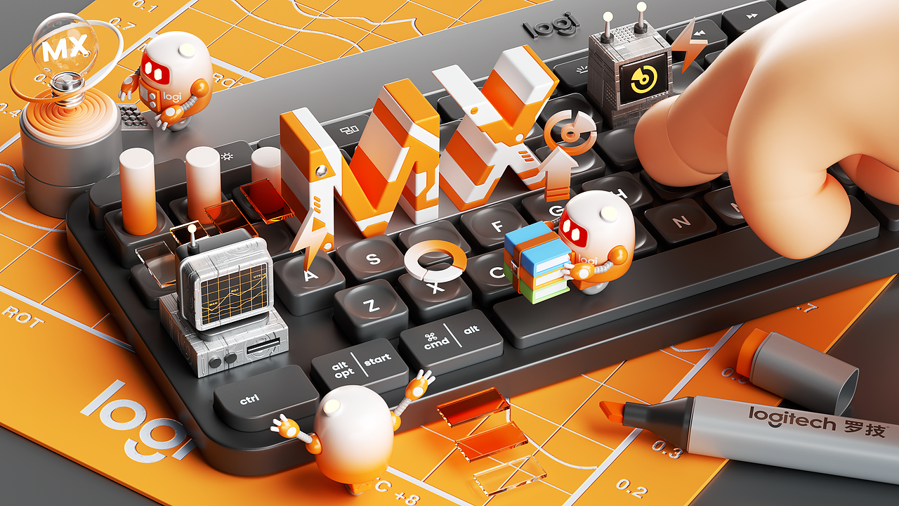 罗技「一触技发」（图ZMzIxNjY2ODE2） - 海报 - 站酷设计师X_RRR原创素材 - 站酷ZCOOL