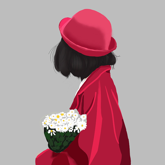 戴帽子女孩头像