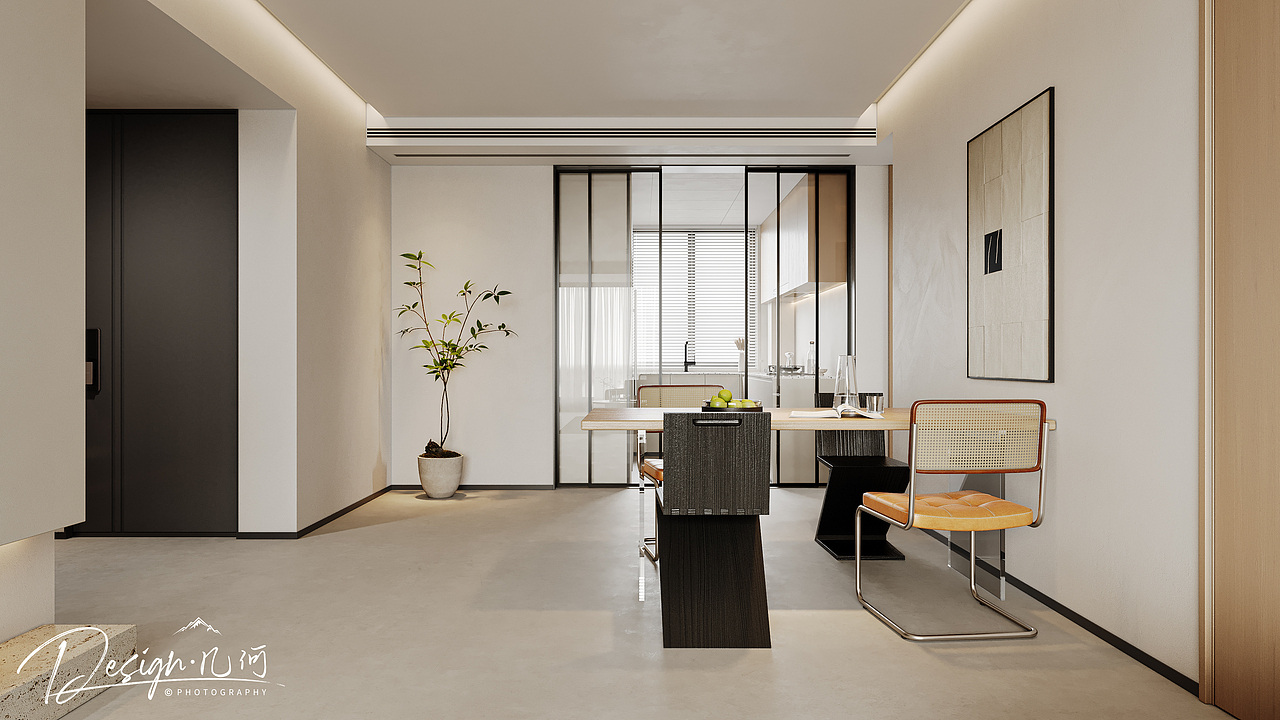 几何空间视觉表现 | 华安府现代奶油风客餐厅