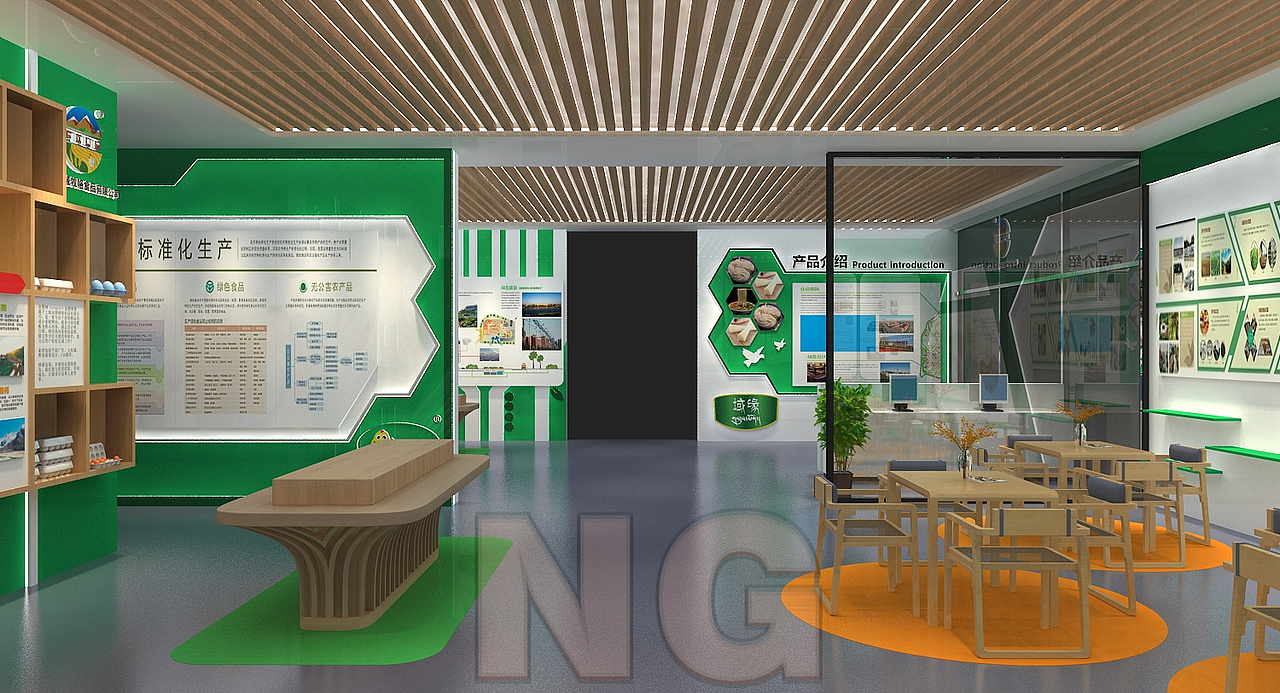 农产品展示展厅设计3D效果图（图ZMzA0MjQ3NjA0） - 场景 - 站酷设计师3D设计师NG男原创素材 - 站酷ZCOOL