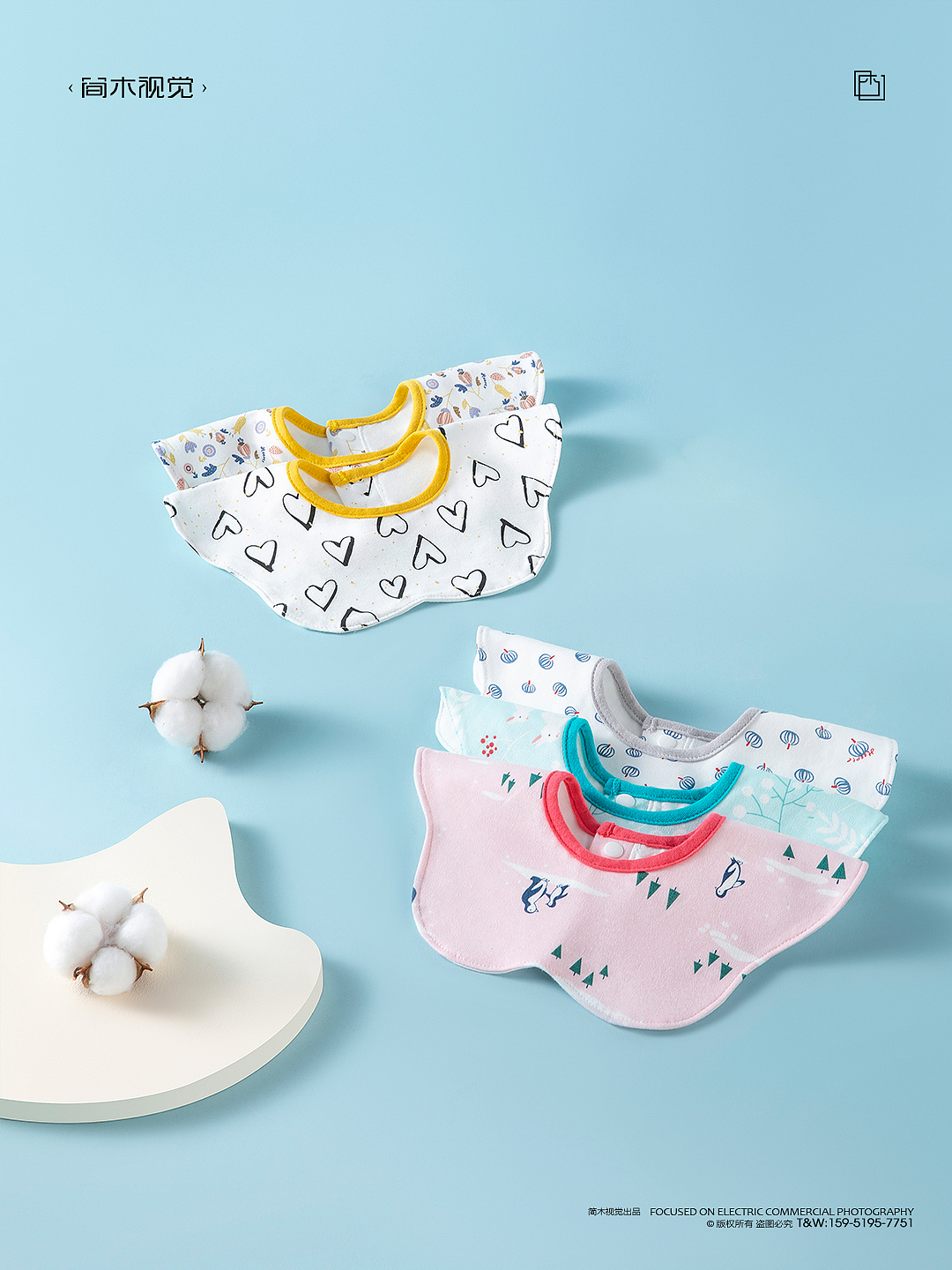 婴儿抱被产品摄影丨简木视觉 × 母婴棉纺童被被单围嘴