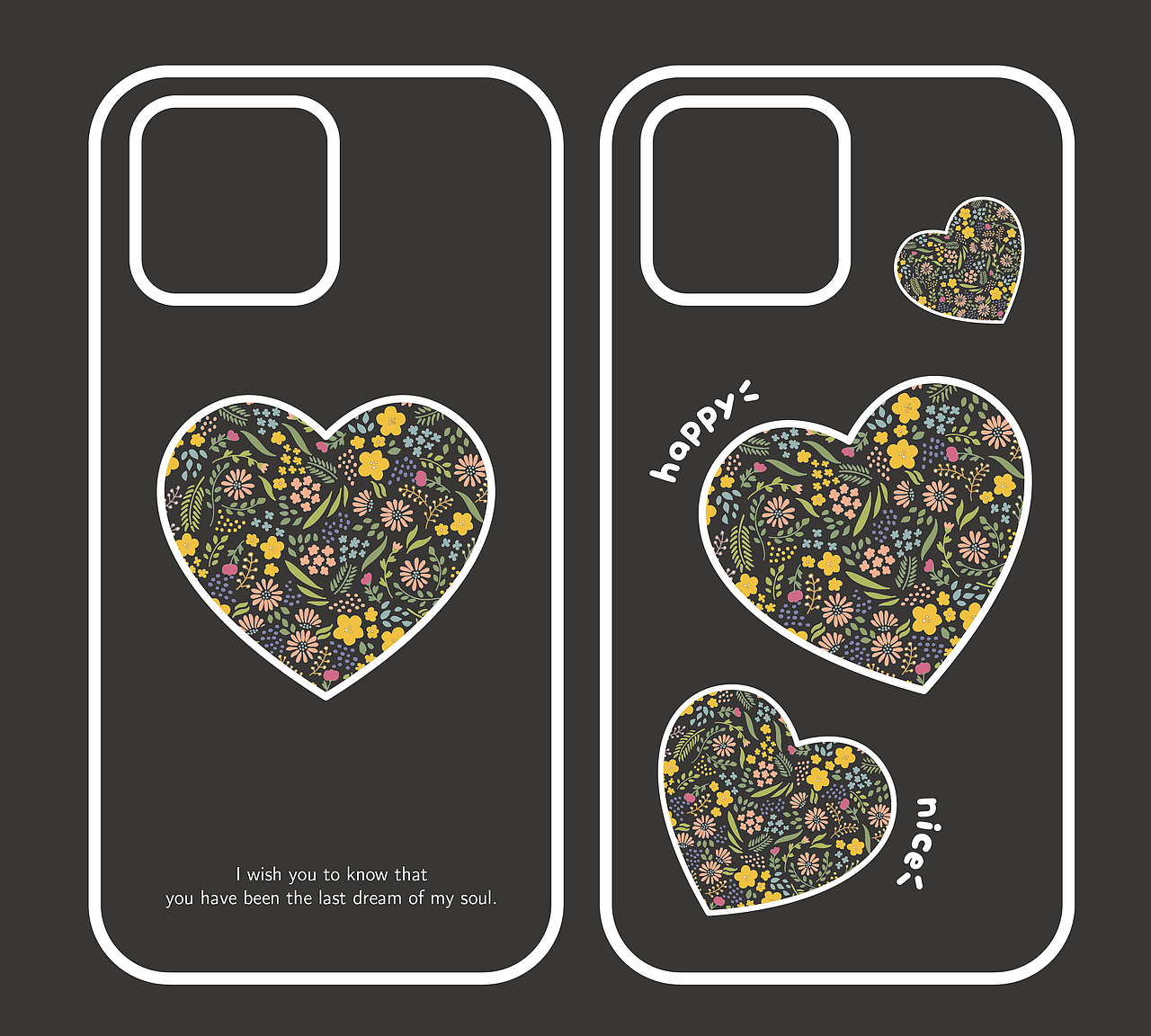 手机壳图案原创卡通小碎花