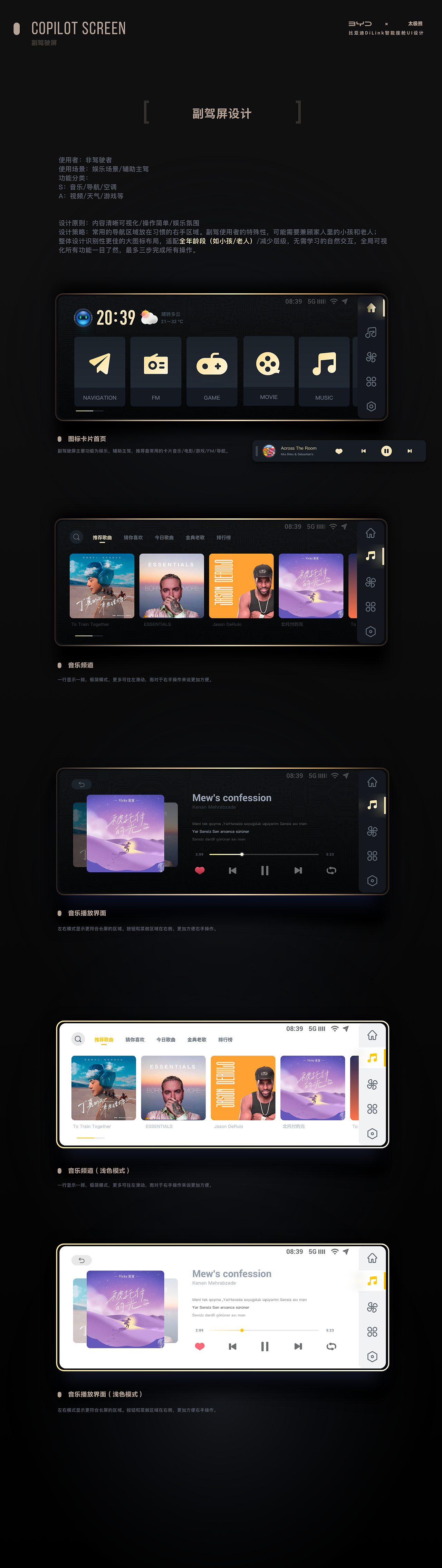 破晓 | 比亚迪智能座舱UI创意设计（图ZMzAzNjg3NTQw） - 软件界面 - 站酷设计师Taijixiong原创素材 - 站酷ZCOOL