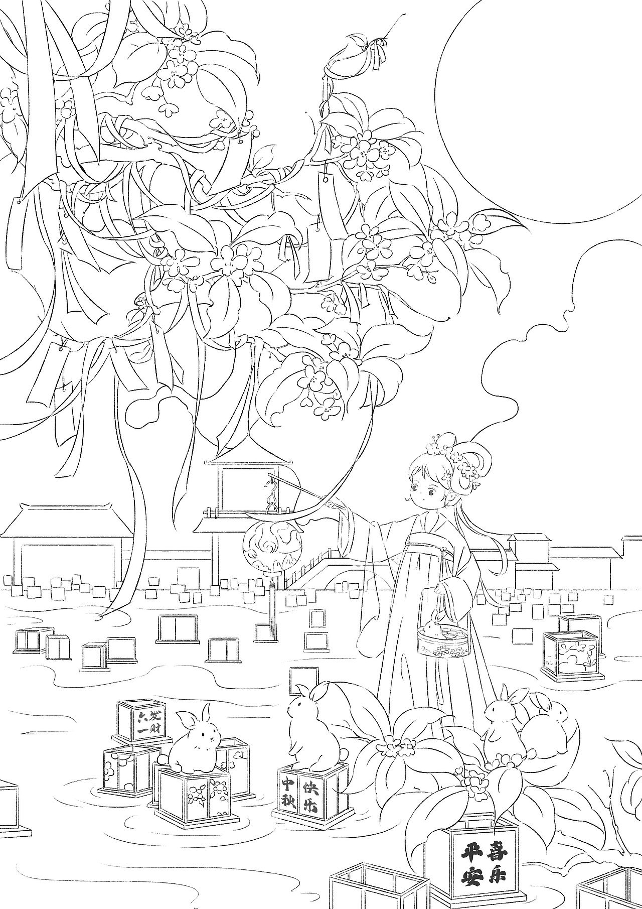 中秋贺图（图ZMzUxODMyMDA0） - 创作习作 - 站酷设计师有鱼的六一原创素材 - 站酷ZCOOL