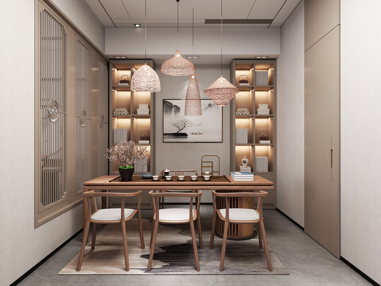 银川茶楼装修设计效果图|银川装修公司