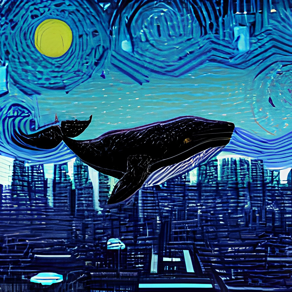 #wow+数字艺术nft超现实空间鲸鱼海豚赛博朋克