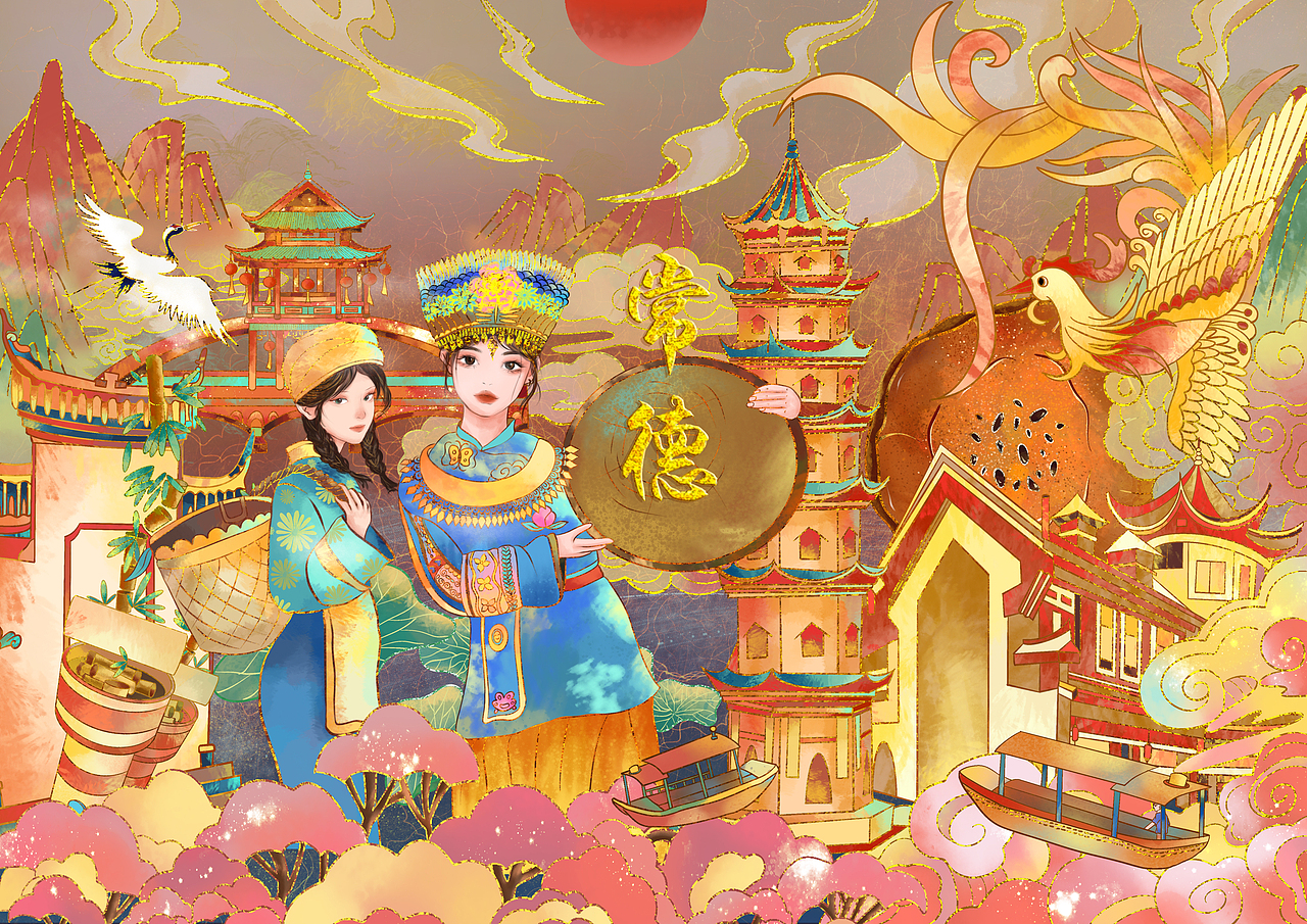 毕业设计|《醉湘西》系列插画设计|城市旅游插画（图ZMzUwNDIxODgw） - 商业插画 - 站酷设计师艺笔一画原创素材 - 站酷ZCOOL