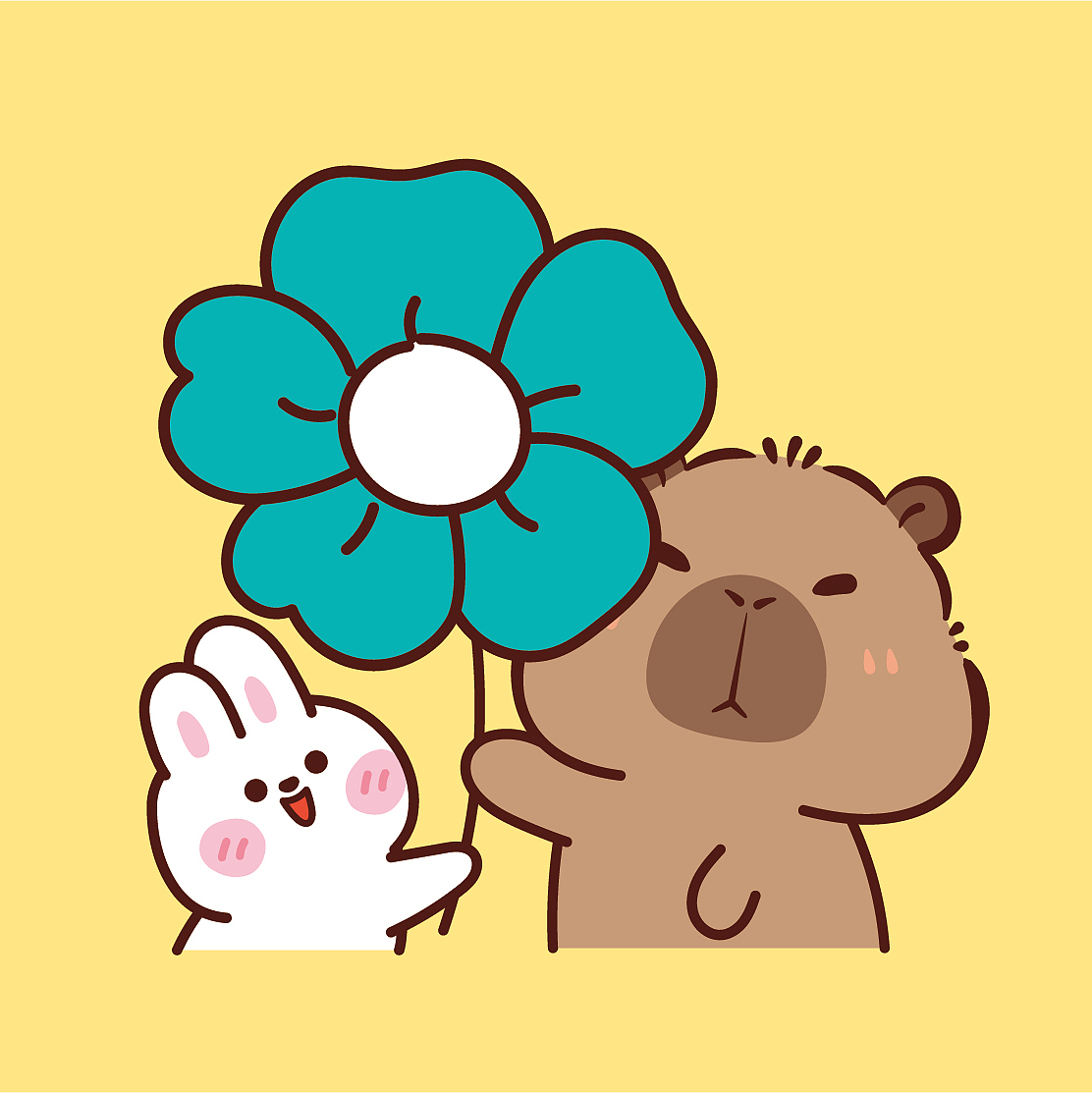 卡皮巴拉插画图片节日快乐母亲节快乐送你一朵小红花（图ZMzY5MTU5NDUy） - 商业插画 - 站酷设计师阿茹生肖IP原创素材 - 站酷ZCOOL