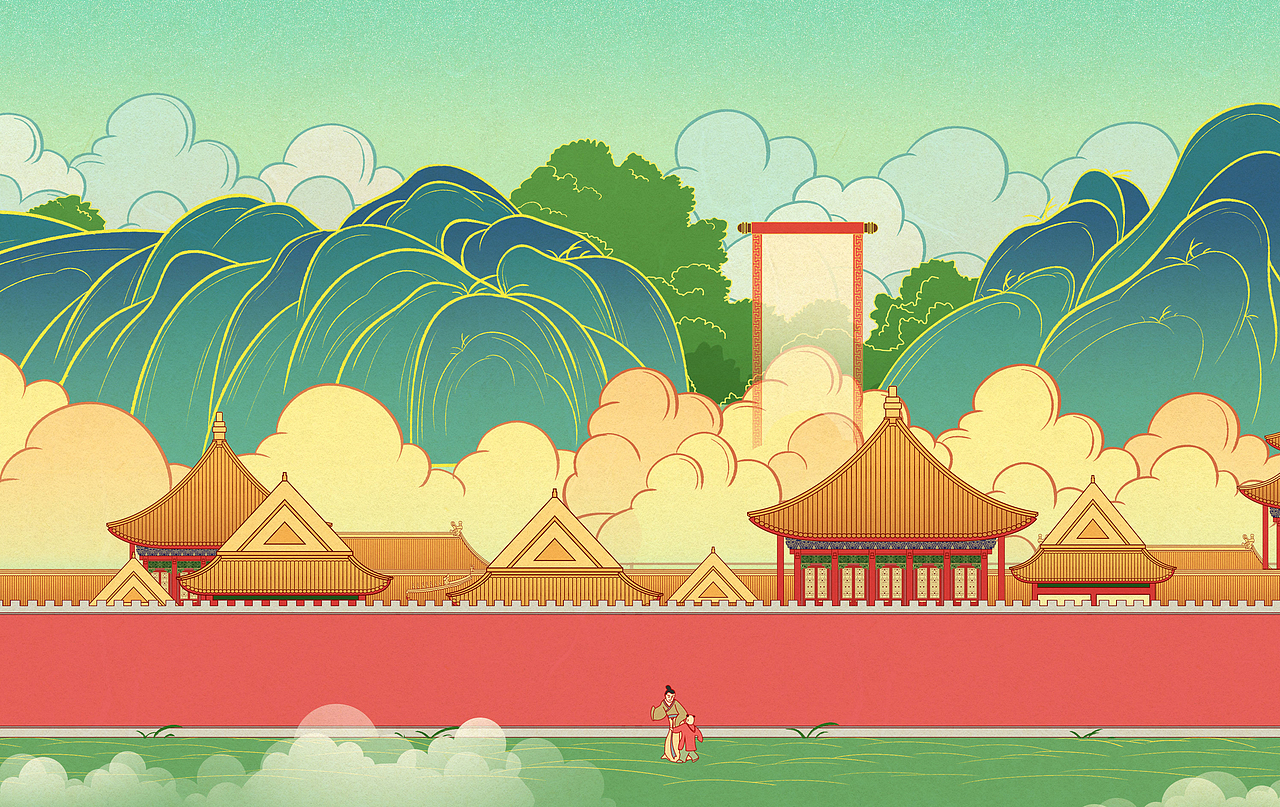 古来游-北京 超长画卷（图ZMzEyODg4NzY4） - 商业插画 - 站酷设计师Z酒肆design原创素材 - 站酷ZCOOL