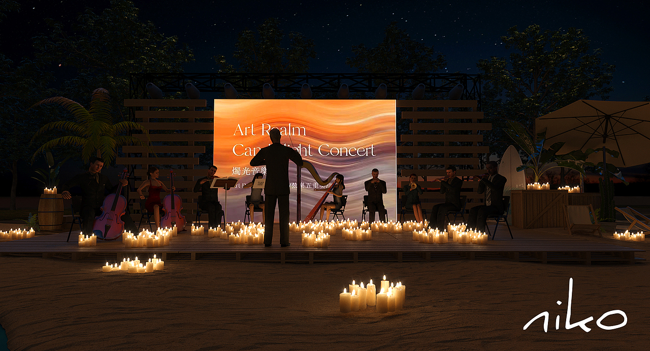 热带海岛风落日集市活动