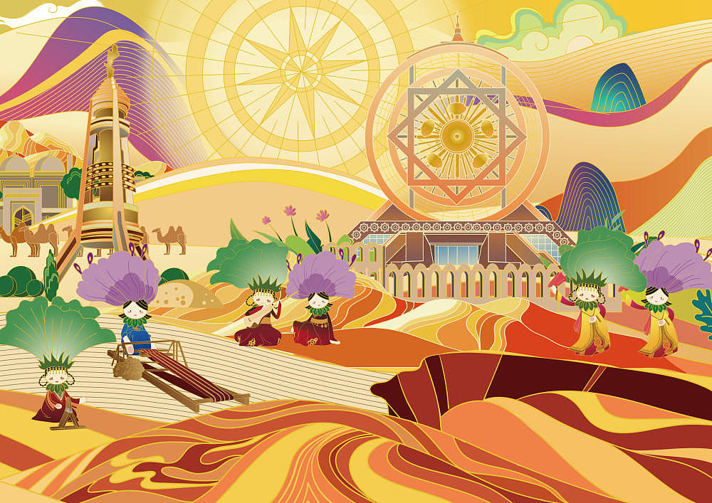 花儿丝路行（图ZMzUwNDQ4MjAw） - 艺术插画 - 站酷设计师Z43565630原创素材 - 站酷ZCOOL