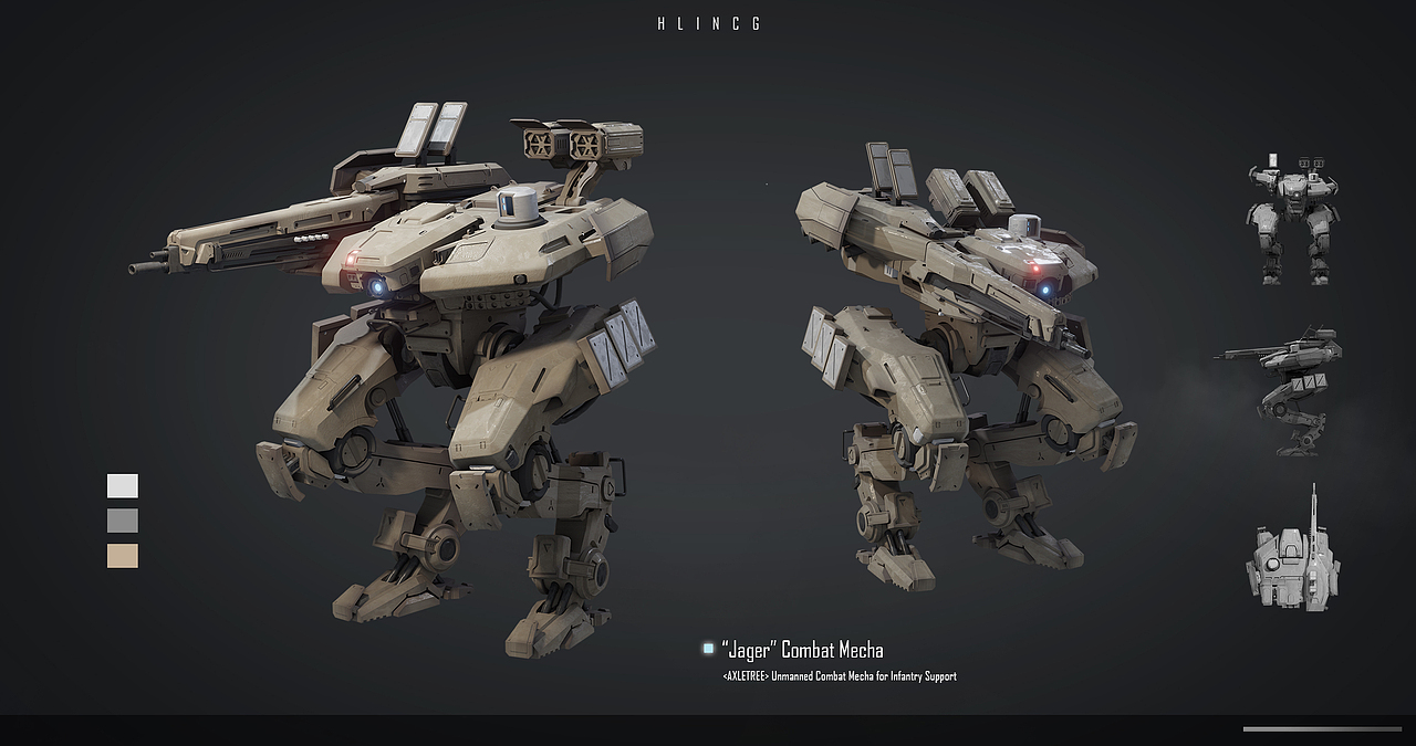 3D概念：猎兵双足机甲（图ZMzQ3MDM4NjIw） - 概念设定 - 站酷设计师Lingsu_Concept原创素材 - 站酷ZCOOL