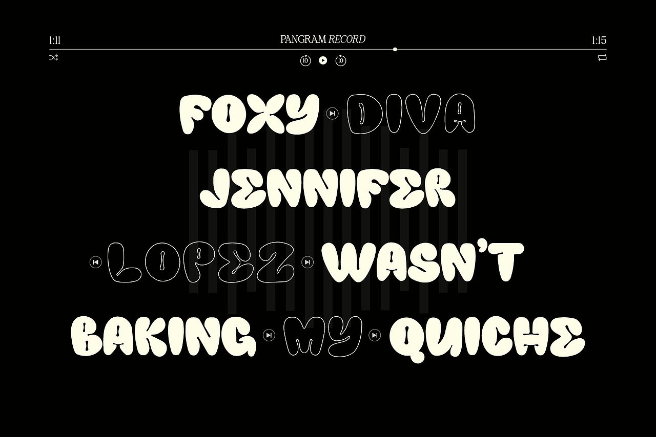 潮流趣味卡通涂鸦潮牌文创音乐海报标题气泡英文字体