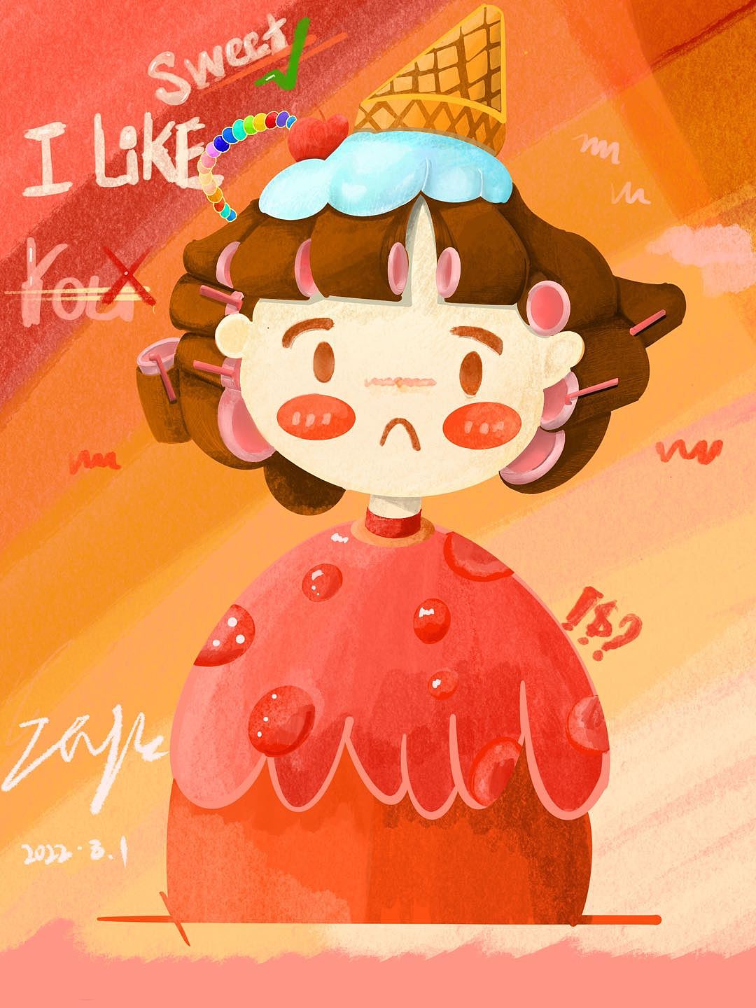 卷发小红帽（图ZMzA3Mjk1ODAw） - 儿童插画 - 站酷设计师hoya001原创素材 - 站酷ZCOOL