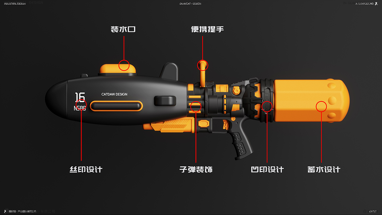 儿童玩具水枪外观ID设计|children's toy water gun