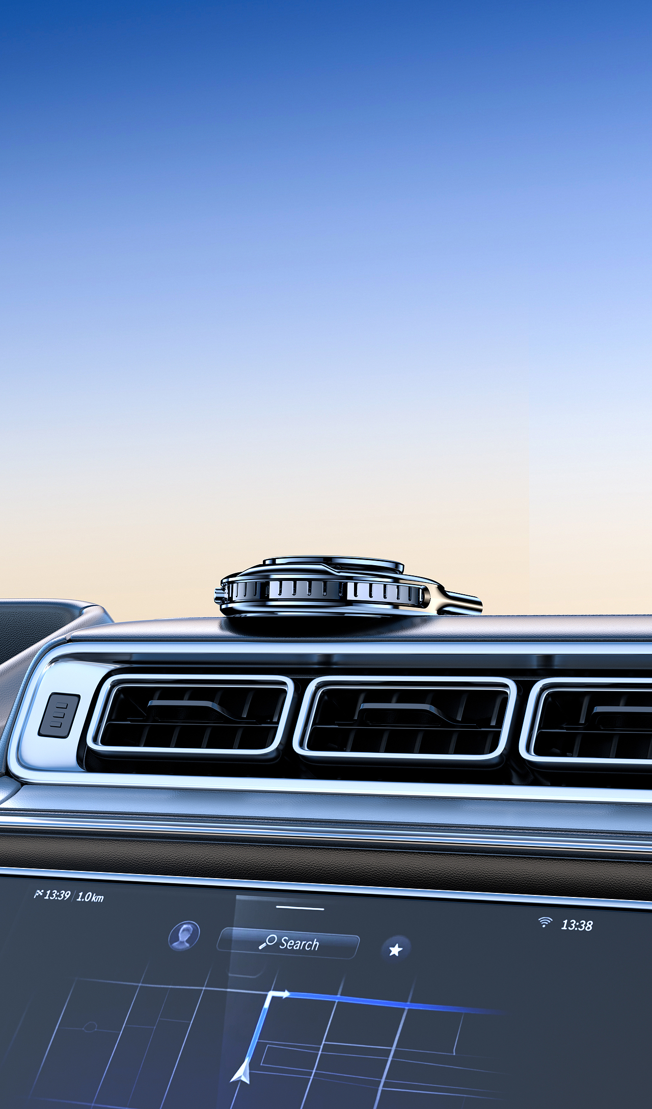 集成式支架内饰渲染图