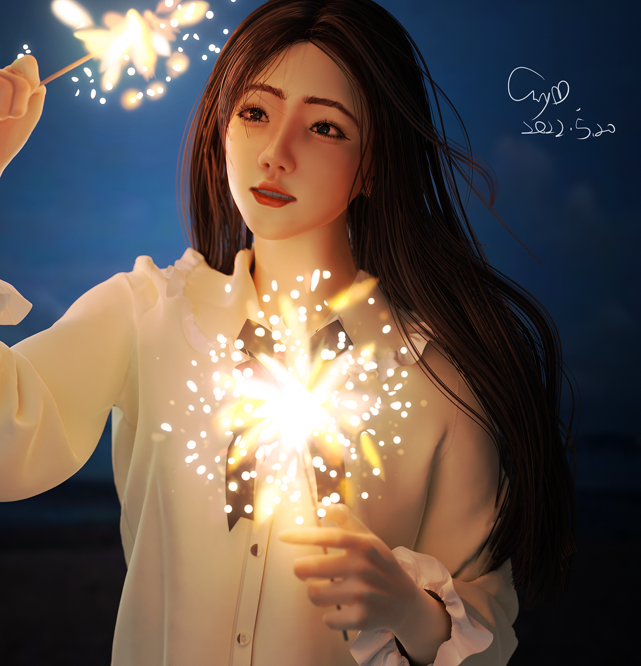 美少女肖像制作 in BLENDER