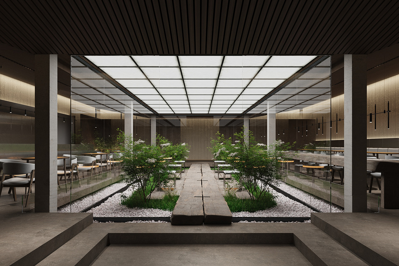 自然系餐厅效果图