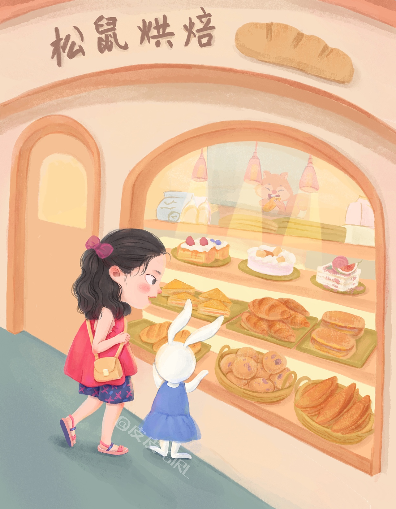 熊，兔子與女孩系列13~16（圖ZMzQ0MDg2MDI4） - 兒童插畫 - 站酷設計師皮皮girl原創(chuàng)素材 - 站酷ZCOOL