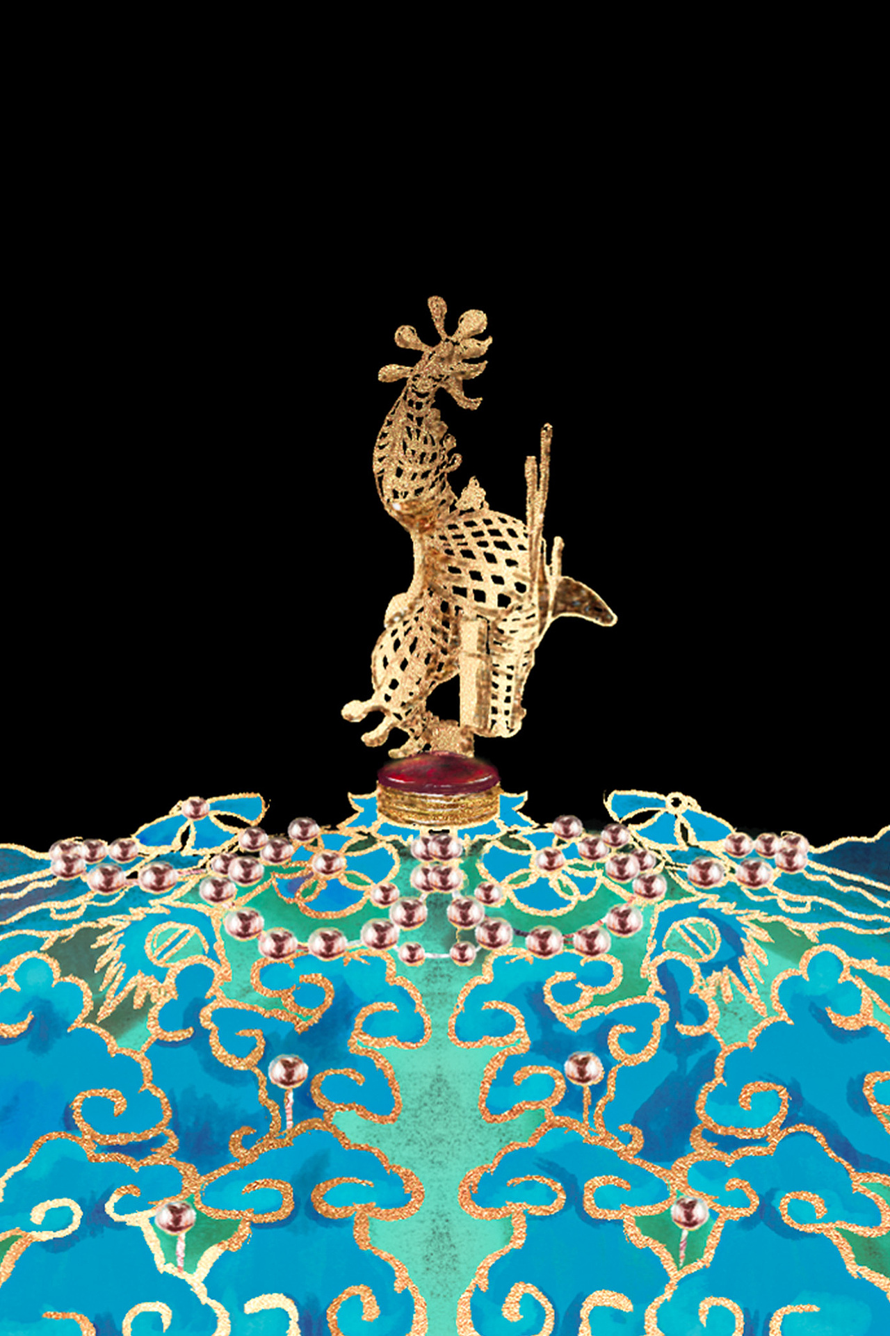 《点翠嵌珍珠宝石金龙风冠》