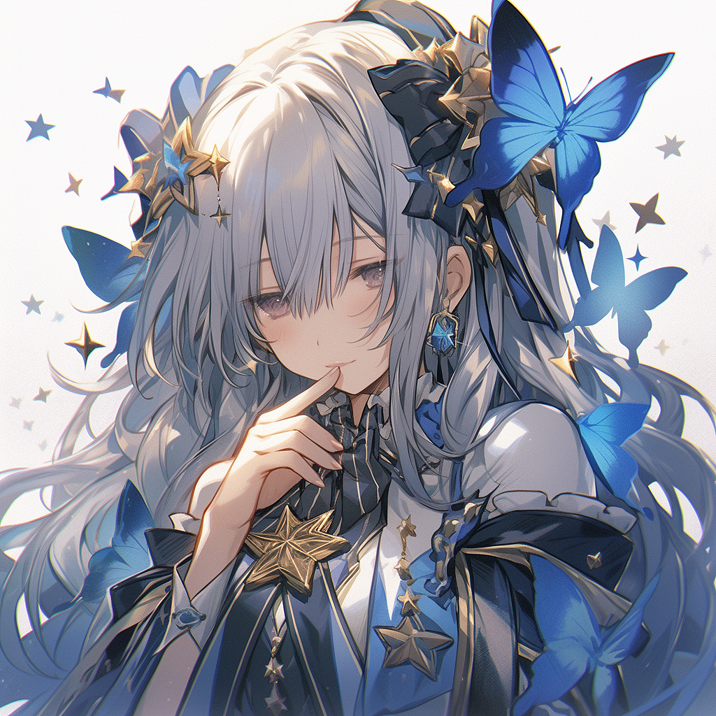 蓝色 蝴蝶（图ZMzQyNDc4NTg0） - 单幅漫画 - 站酷设计师画画超人原创素材 - 站酷ZCOOL