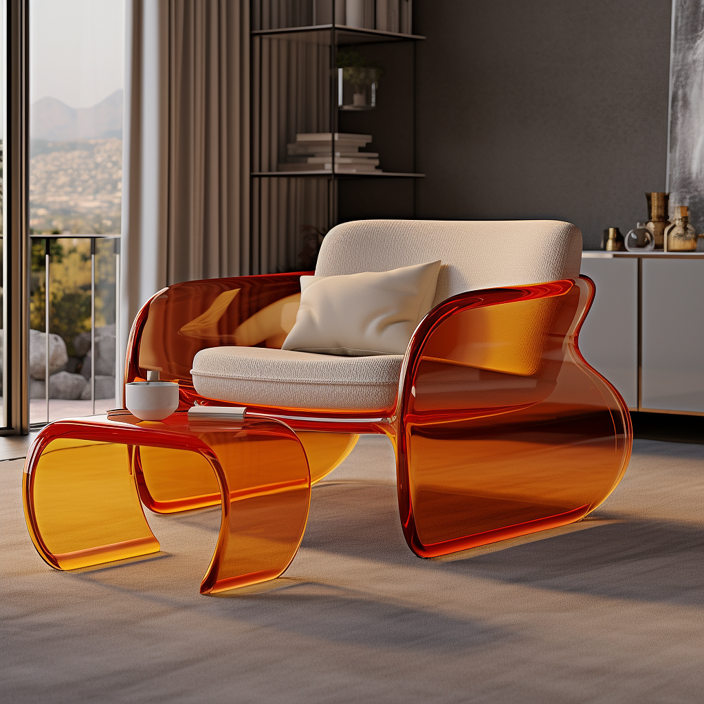 具体研究的极简凳子