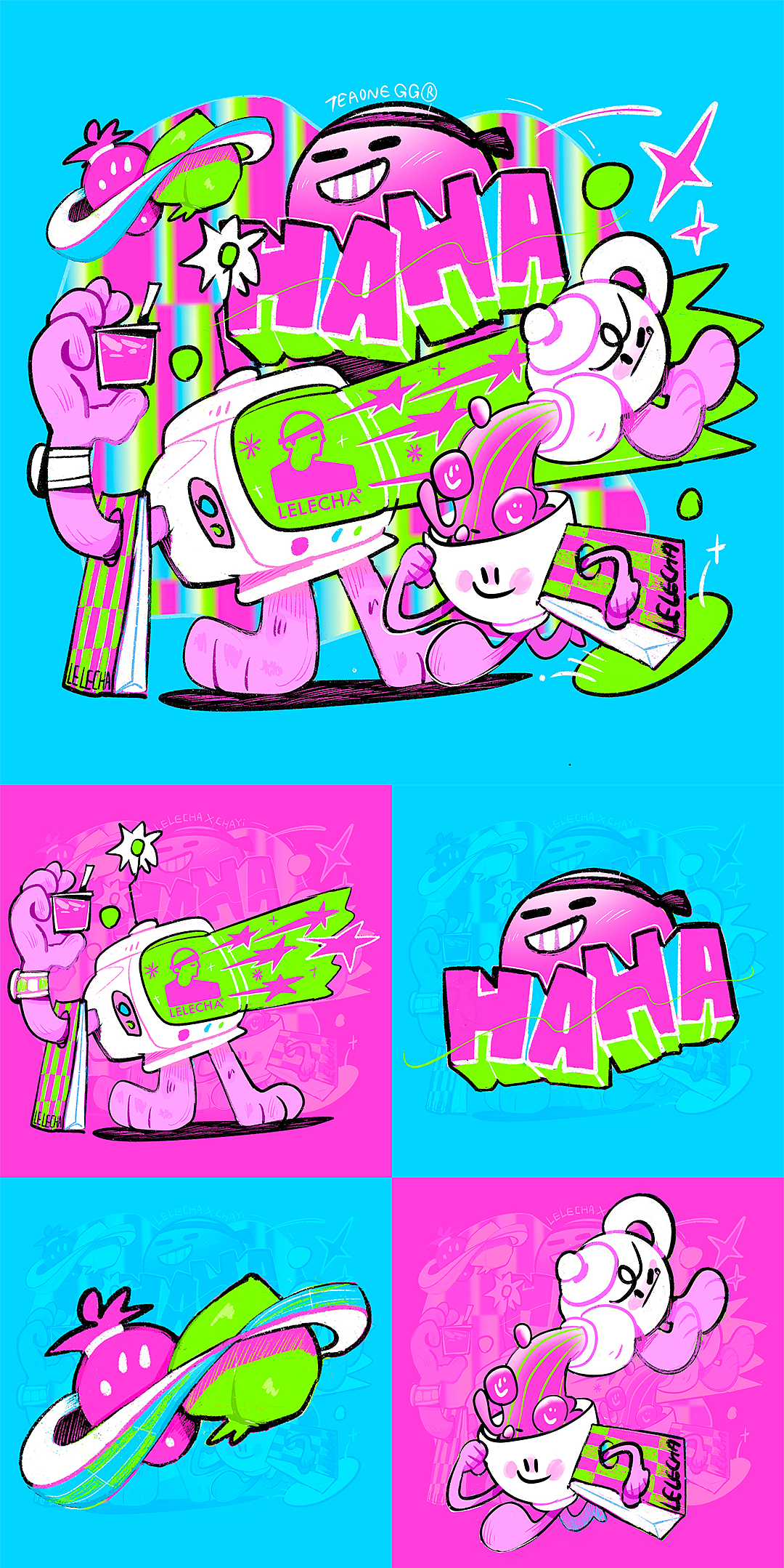 2022|TEAONE©“躺平时间”（图ZMzIyMjQ5MDcy） - 新锐潮流插画 - 站酷设计师茶一GG原创素材 - 站酷ZCOOL