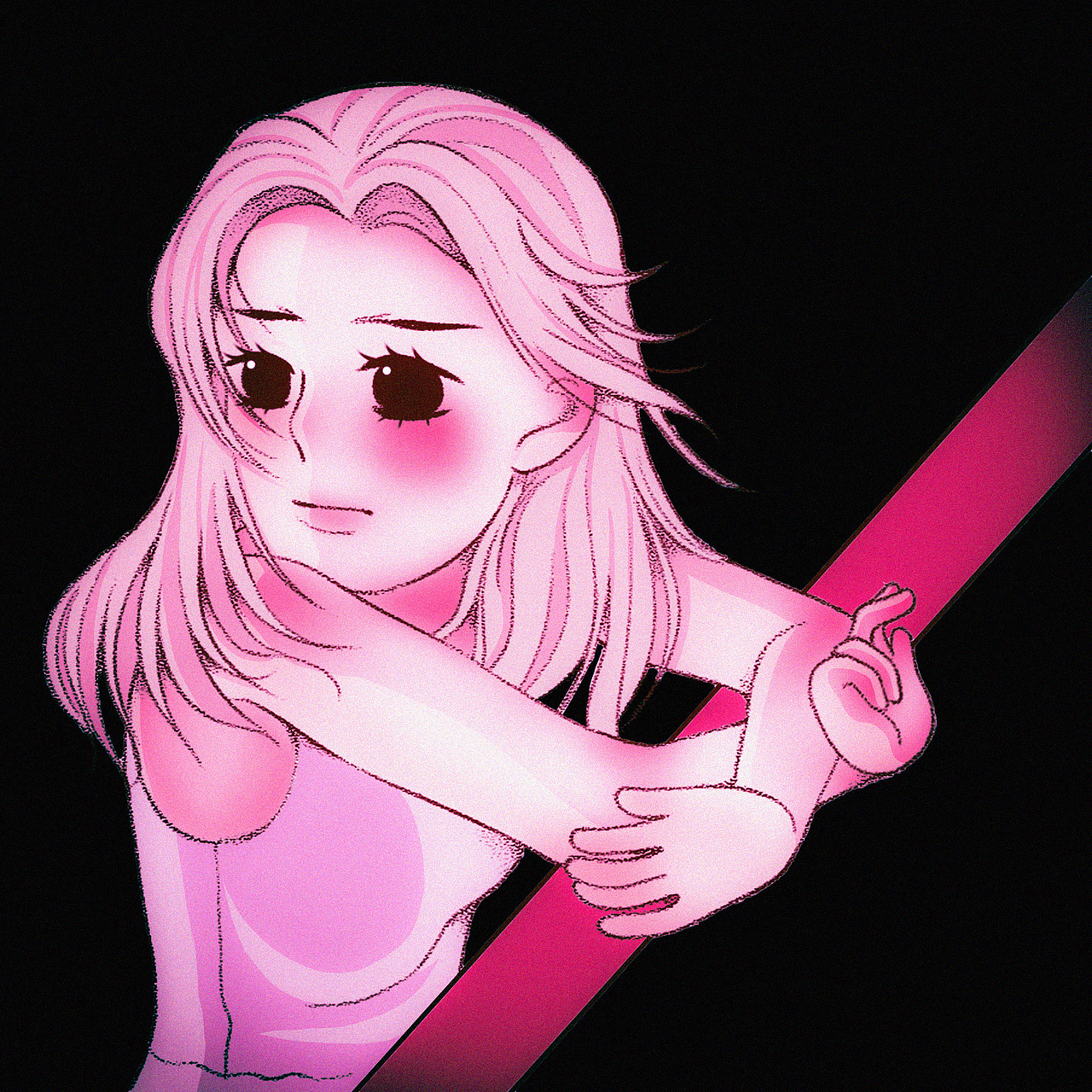 誓(附線稿) 【挑戰(zhàn)百變頭像 第二十五張】（圖ZMzQxMDYwNjI4） - 創(chuàng)作習作 - 站酷設計師冰藍茉莉原創(chuàng)素材 - 站酷ZCOOL